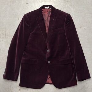 jf j.ferrar Deep Burgundy Velvet Blazer